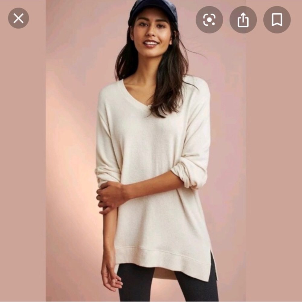 Anthropologie | 🍂fall cream v neck sweater